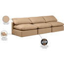  Manufacturer Color_Tan -- Indulge 105" Tan Vegan Leather Upholstered 3 pc Armless Modular Sofa IMAGE 8