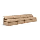  Manufacturer Color_Tan -- Indulge 140" Tan Vegan Leather Upholstered 4 pc Armless Modular Sofa IMAGE 1