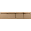  Manufacturer Color_Tan -- Indulge 140" Tan Vegan Leather Upholstered 4 pc Armless Modular Sofa IMAGE 3