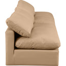  Manufacturer Color_Tan -- Indulge 140" Tan Vegan Leather Upholstered 4 pc Armless Modular Sofa IMAGE 5