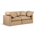  Manufacturer Color_Tan -- Indulge 70" Tan Vegan Leather Upholstered 2 pc Modular Loveseat IMAGE 1