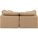  Manufacturer Color_Tan -- Indulge 70" Tan Vegan Leather Upholstered 2 pc Modular Loveseat IMAGE 3