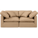  Manufacturer Color_Tan -- Indulge 70" Tan Vegan Leather Upholstered 2 pc Modular Loveseat IMAGE 4