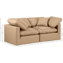 Meridian Indulge Tan Vegan Leather Modular Sofa IMAGE 8
