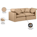 Meridian Indulge Tan Vegan Leather Modular Sofa IMAGE 9