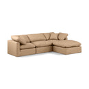  Manufacturer Color_Tan -- Indulge 105" Tan Vegan Leather Upholstered 4 pc Modular Sectional IMAGE 1