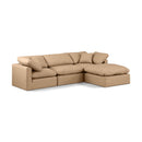 Meridian Indulge Tan Vegan Leather Modular Sectional IMAGE 1