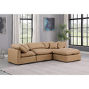  Manufacturer Color_Tan -- Indulge 105" Tan Vegan Leather Upholstered 4 pc Modular Sectional IMAGE 2