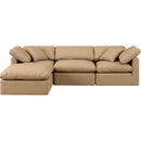 Meridian Indulge Tan Vegan Leather Modular Sectional IMAGE 4