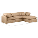 Meridian Indulge Tan Vegan Leather Modular Sectional IMAGE 8