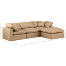  Manufacturer Color_Tan -- Indulge 105" Tan Vegan Leather Upholstered 4 pc Modular Sectional IMAGE 8