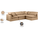  Manufacturer Color_Tan -- Indulge 105" Tan Vegan Leather Upholstered 4 pc Modular Sectional IMAGE 10