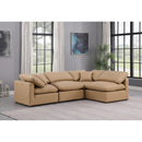  Manufacturer Color_Tan -- Indulge 105" Tan Vegan Leather Upholstered 4 pc Modular Sectional IMAGE 2