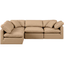  Manufacturer Color_Tan -- Indulge 105" Tan Vegan Leather Upholstered 4 pc Modular Sectional IMAGE 4