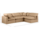 Meridian Indulge Tan Vegan Leather Modular Sectional IMAGE 9