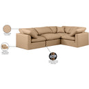  Manufacturer Color_Tan -- Indulge 105" Tan Vegan Leather Upholstered 4 pc Modular Sectional IMAGE 10
