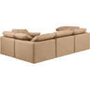  Manufacturer Color_Tan -- Indulge 105" Tan Vegan Leather Upholstered 4 pc Modular Sectional IMAGE 3