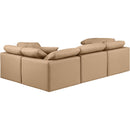 Meridian Indulge Tan Vegan Leather Modular Sectional IMAGE 3