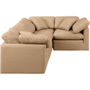  Manufacturer Color_Tan -- Indulge 105" Tan Vegan Leather Upholstered 4 pc Modular Sectional IMAGE 4