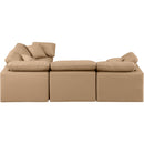  Manufacturer Color_Tan -- Indulge 105" Tan Vegan Leather Upholstered 4 pc Modular Sectional IMAGE 5