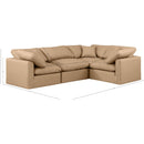 Meridian Indulge Tan Vegan Leather Modular Sectional IMAGE 9