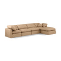  Manufacturer Color_Tan -- Indulge 140" Tan Vegan Leather Upholstered 5 pc Modular Sectional IMAGE 1