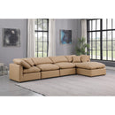  Manufacturer Color_Tan -- Indulge 140" Tan Vegan Leather Upholstered 5 pc Modular Sectional IMAGE 2