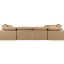 Meridian Indulge Tan Vegan Leather Modular Sectional IMAGE 3