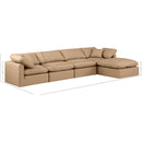  Manufacturer Color_Tan -- Indulge 140" Tan Vegan Leather Upholstered 5 pc Modular Sectional IMAGE 8