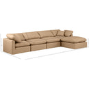 Meridian Indulge Tan Vegan Leather Modular Sectional IMAGE 8