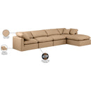  Manufacturer Color_Tan -- Indulge 140" Tan Vegan Leather Upholstered 5 pc Modular Sectional IMAGE 9