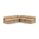  Manufacturer Color_Tan -- Indulge 105" Tan Vegan Leather Upholstered 5 pc Modular Sectional IMAGE 1
