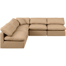  Manufacturer Color_Tan -- Indulge 105" Tan Vegan Leather Upholstered 5 pc Modular Sectional IMAGE 4