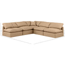 Meridian Indulge Tan Vegan Leather Modular Sectional IMAGE 8