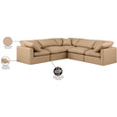 Meridian Indulge Tan Vegan Leather Modular Sectional IMAGE 10