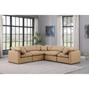  Manufacturer Color_Tan -- Indulge 105" Tan Vegan Leather Upholstered 5 pc Modular Sectional IMAGE 2