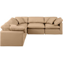  Manufacturer Color_Tan -- Indulge 105" Tan Vegan Leather Upholstered 5 pc Modular Sectional IMAGE 4