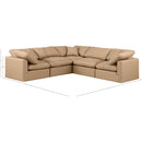 Meridian Indulge Tan Vegan Leather Modular Sectional IMAGE 9