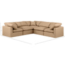  Manufacturer Color_Tan -- Indulge 105" Tan Vegan Leather Upholstered 5 pc Modular Sectional IMAGE 9