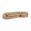  Manufacturer Color_Tan -- Indulge 140" Tan Vegan Leather Upholstered 5 pc Modular Sectional IMAGE 1