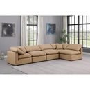 Meridian Indulge Tan Vegan Leather Modular Sectional IMAGE 2