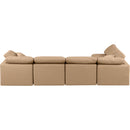  Manufacturer Color_Tan -- Indulge 140" Tan Vegan Leather Upholstered 5 pc Modular Sectional IMAGE 3