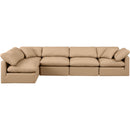 Meridian Indulge Tan Vegan Leather Modular Sectional IMAGE 4