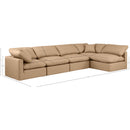  Manufacturer Color_Tan -- Indulge 140" Tan Vegan Leather Upholstered 5 pc Modular Sectional IMAGE 9