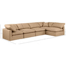 Meridian Indulge Tan Vegan Leather Modular Sectional IMAGE 9