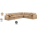  Manufacturer Color_Tan -- Indulge 140" Tan Vegan Leather Upholstered 6 pc Modular Sectional IMAGE 10