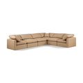  Manufacturer Color_Tan -- Indulge 140" Tan Vegan Leather Upholstered 6 pc Modular Sectional IMAGE 1