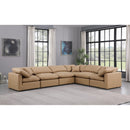  Manufacturer Color_Tan -- Indulge 140" Tan Vegan Leather Upholstered 6 pc Modular Sectional IMAGE 2