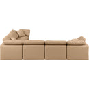  Manufacturer Color_Tan -- Indulge 140" Tan Vegan Leather Upholstered 6 pc Modular Sectional IMAGE 3