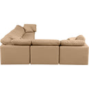  Manufacturer Color_Tan -- Indulge 140" Tan Vegan Leather Upholstered 6 pc Modular Sectional IMAGE 5